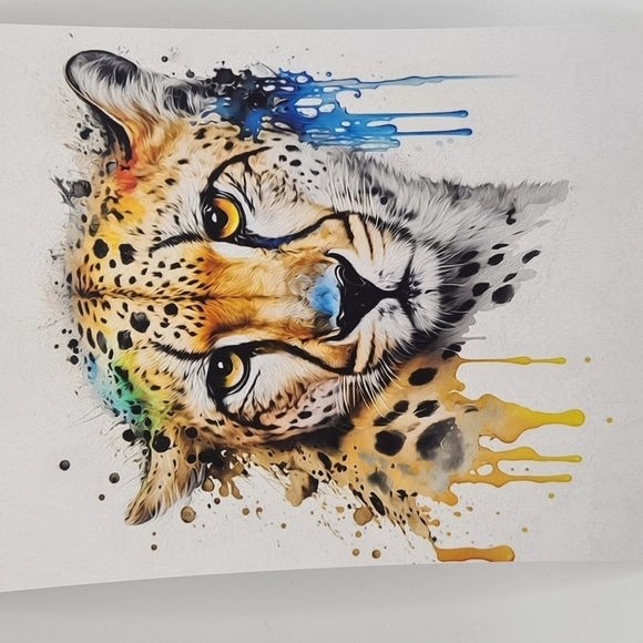 4x6 Cheetah Watercolor Oil‎ Painting Art Print - Picture 3 of 6